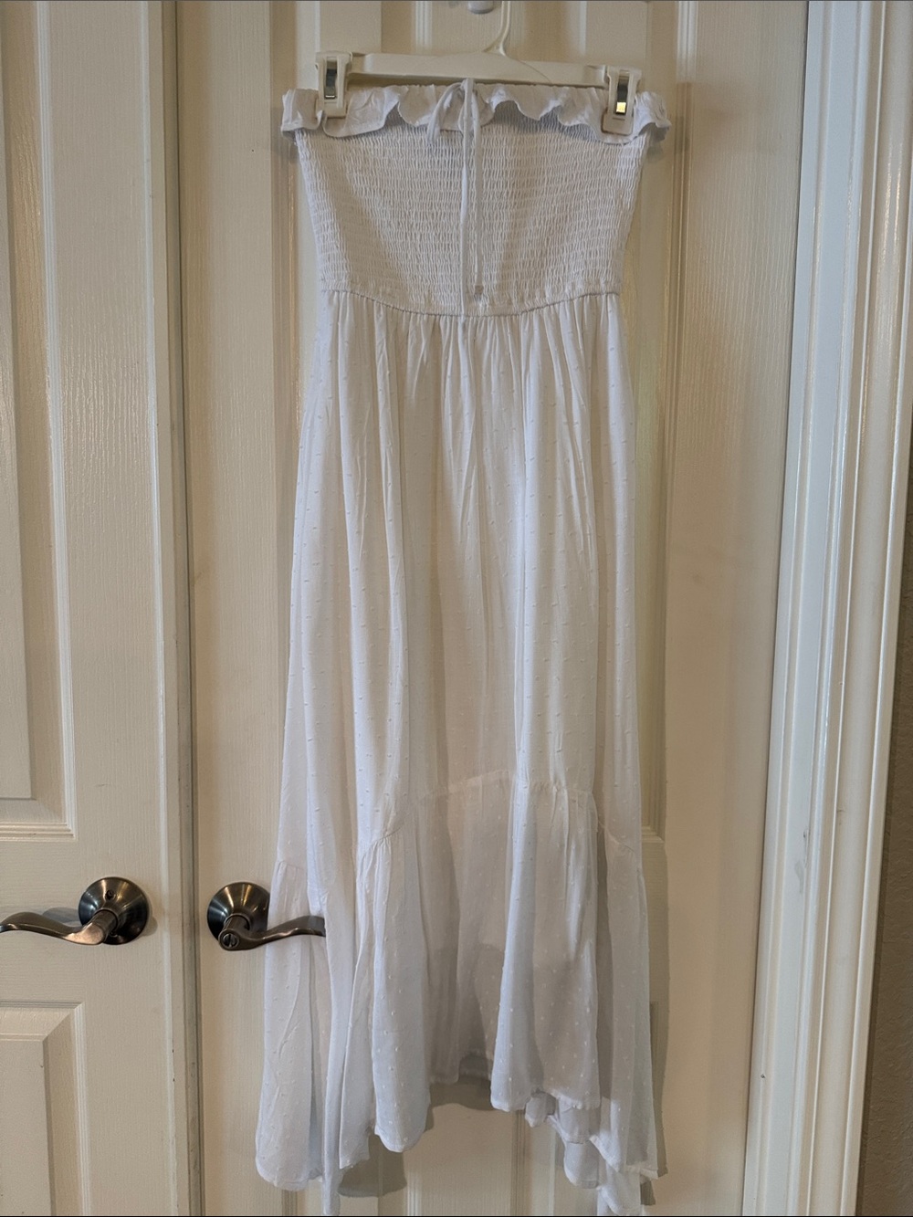 Hollister White Strapless High-Low Maxi Skirt